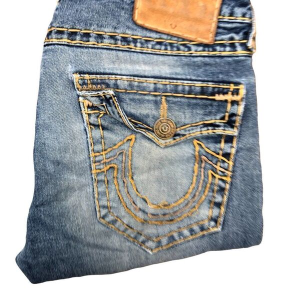 True Religion Jeans Size 32 Ricky Relaxed Straight Blue - Picture 7 of 13
